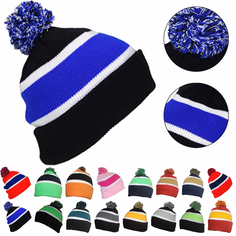 Cuffed Cap with Large Pom