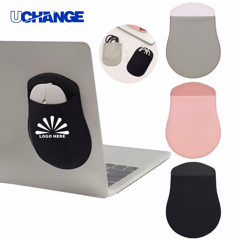 Reusable Stick On Mouse Pouch for Laptop and Desk