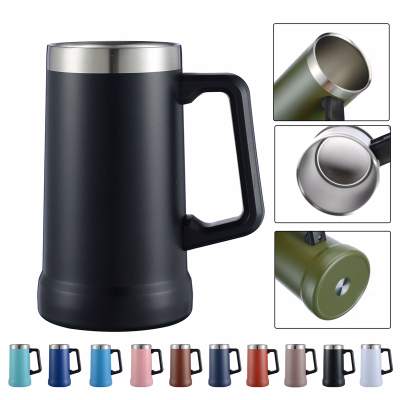 24oz Stainless Steel Big Grip Beer Mug