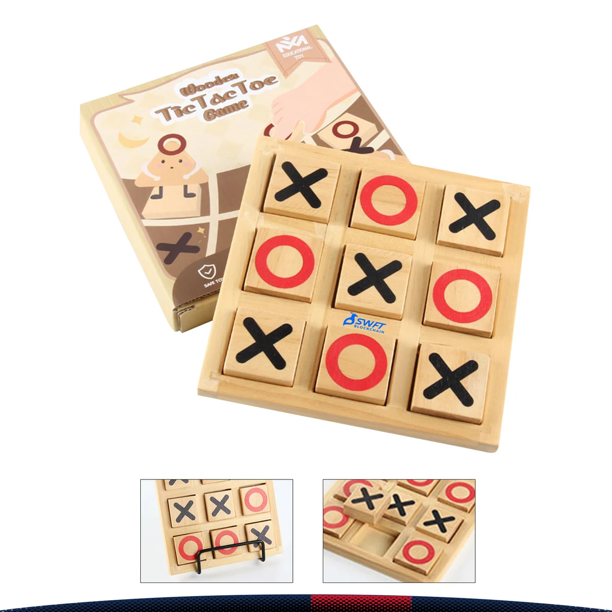 Ridel Wooden Tic-Tac-Toe Game 1