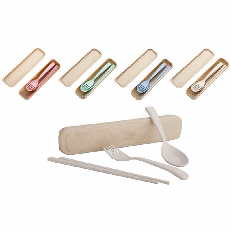 3pcs Wheat Straw Tableware
