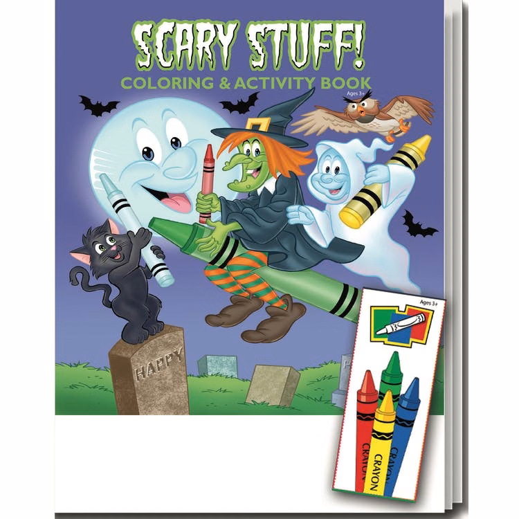 Scary Stuff Coloring Book Fun Pack - 4 Colors 8" x 10.5"
