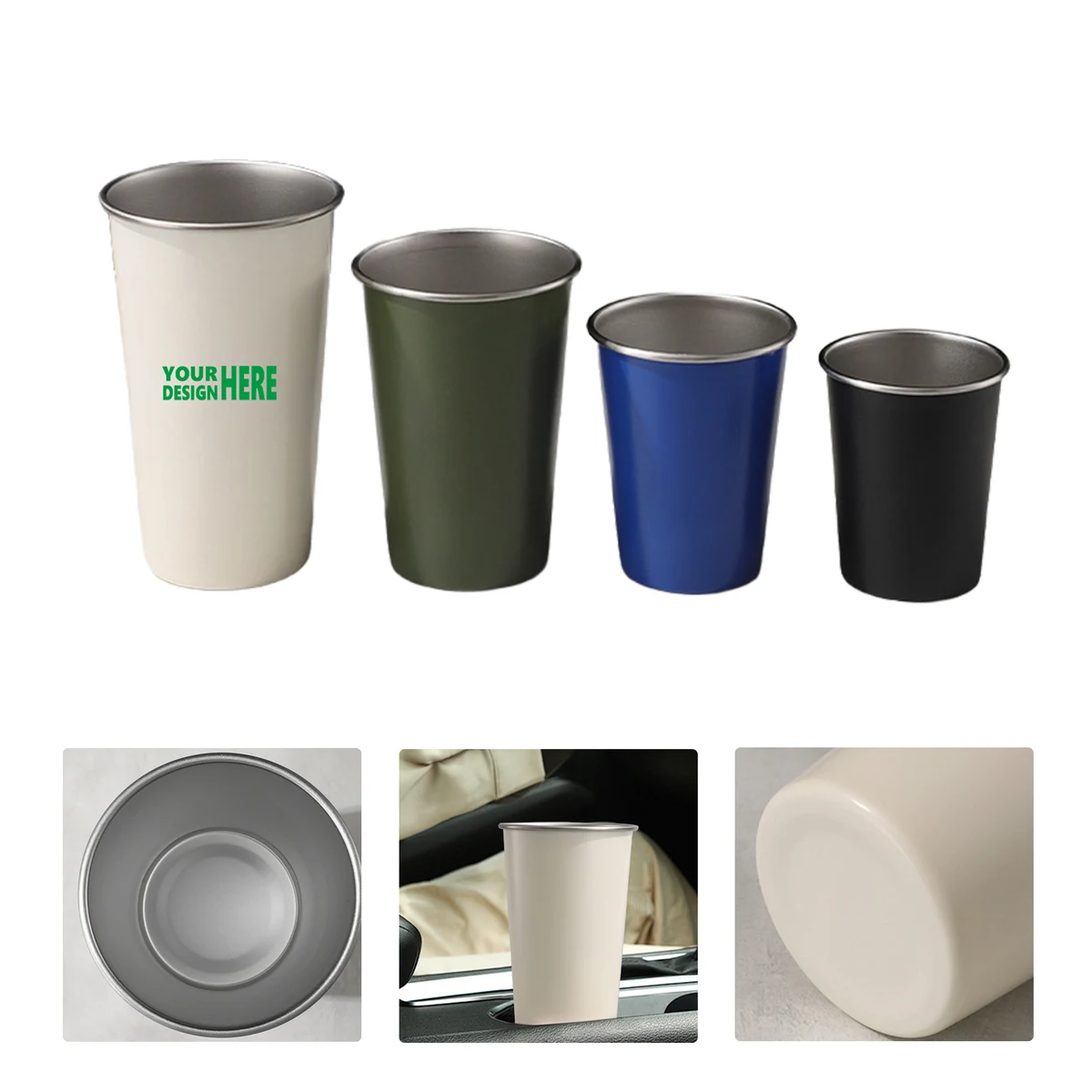 MOQ 50 Stainless Steel Beer Cup Multi-Size Outdoor Camping Coffee Mug 1