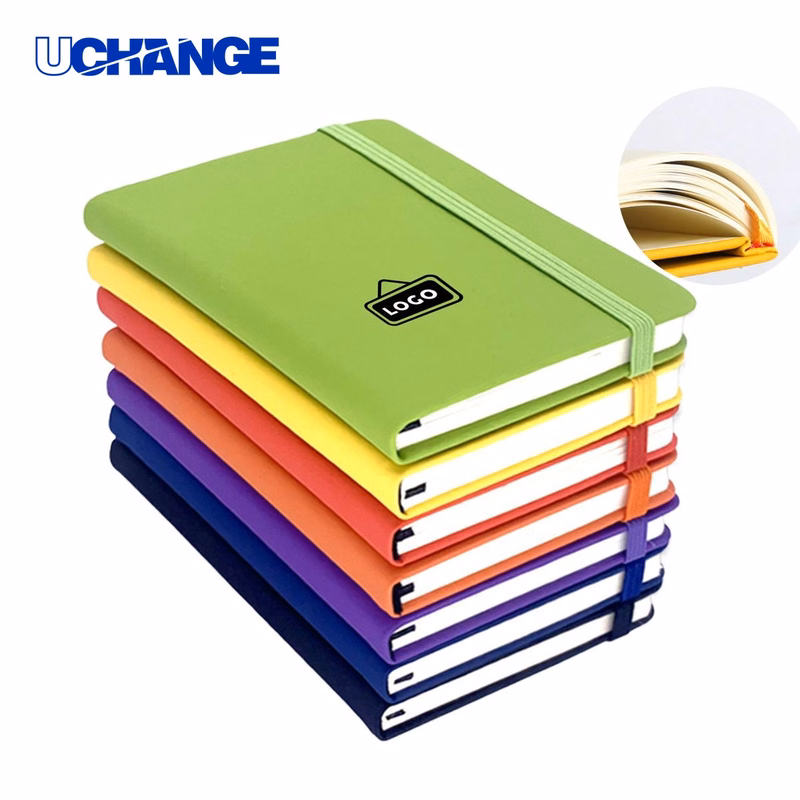 Custom Logo A5 Leather Strap Notebook Journal for Office and School