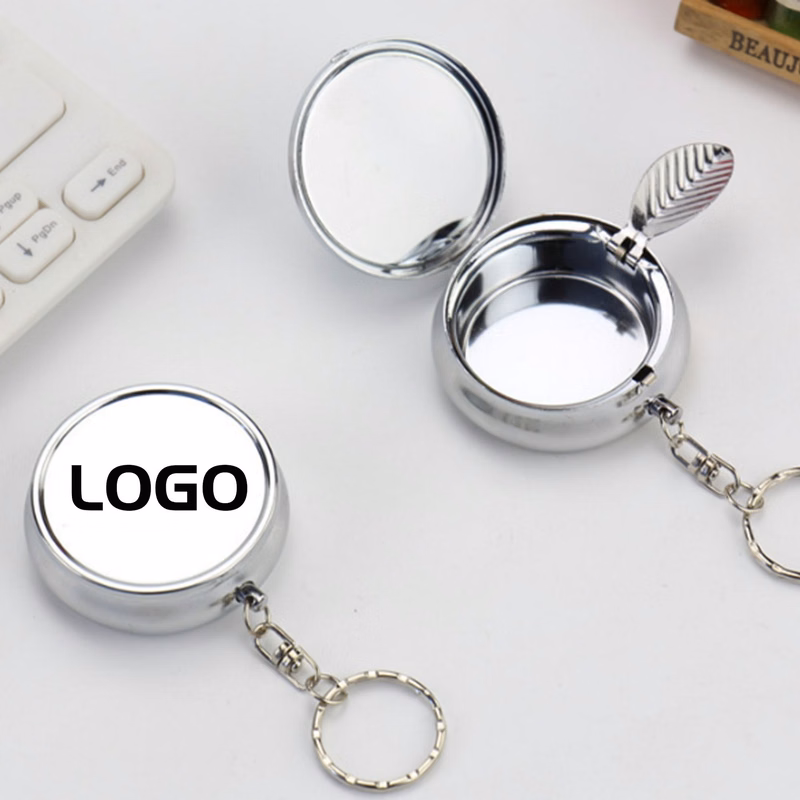 Cylindrical Keychain /Ashtray With Key Ring