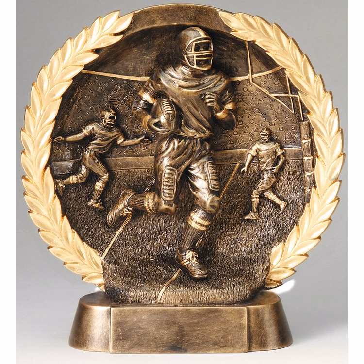 Football High Relief Circular Plate Award