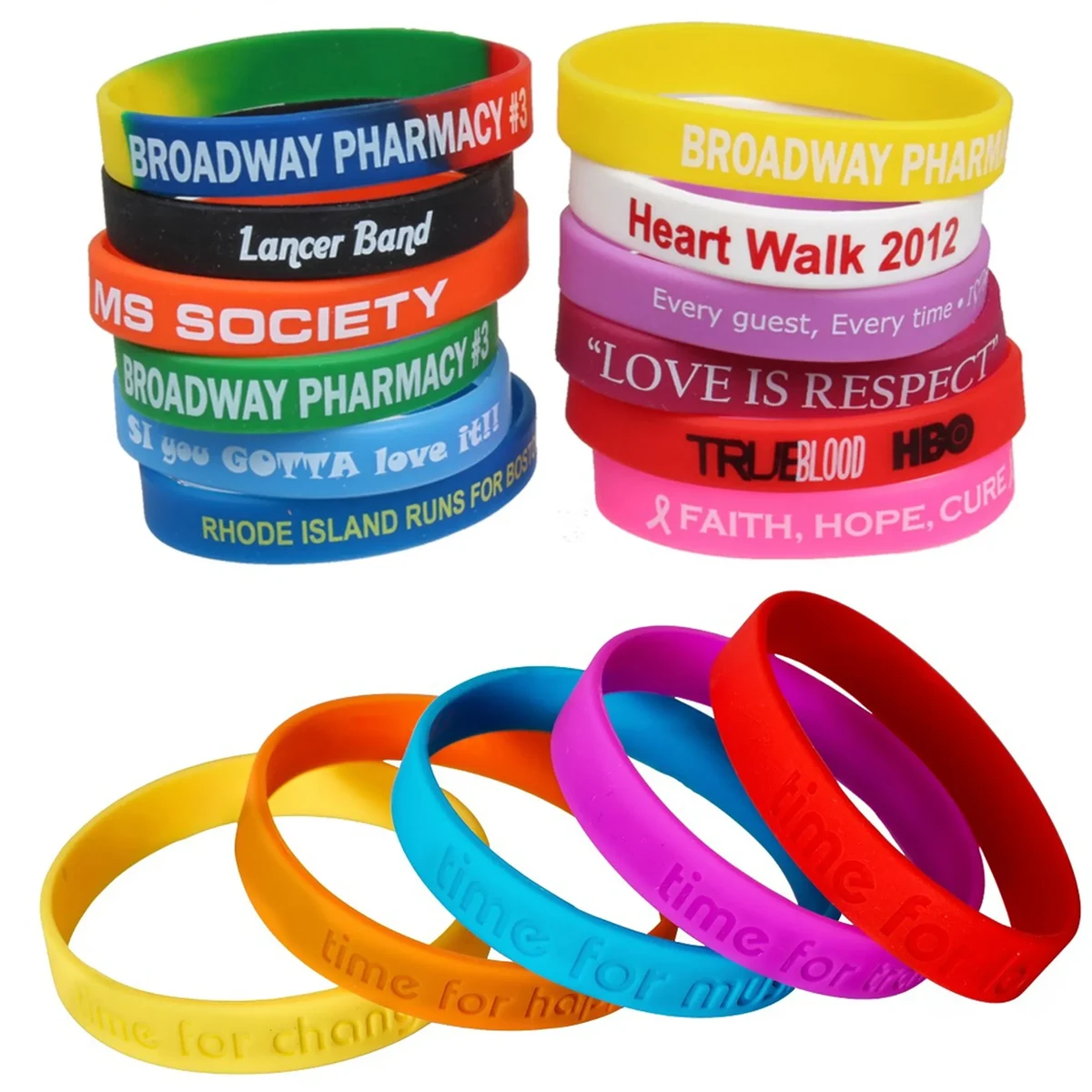 Silicone Sports Bracelet MOQ 500PCS 1