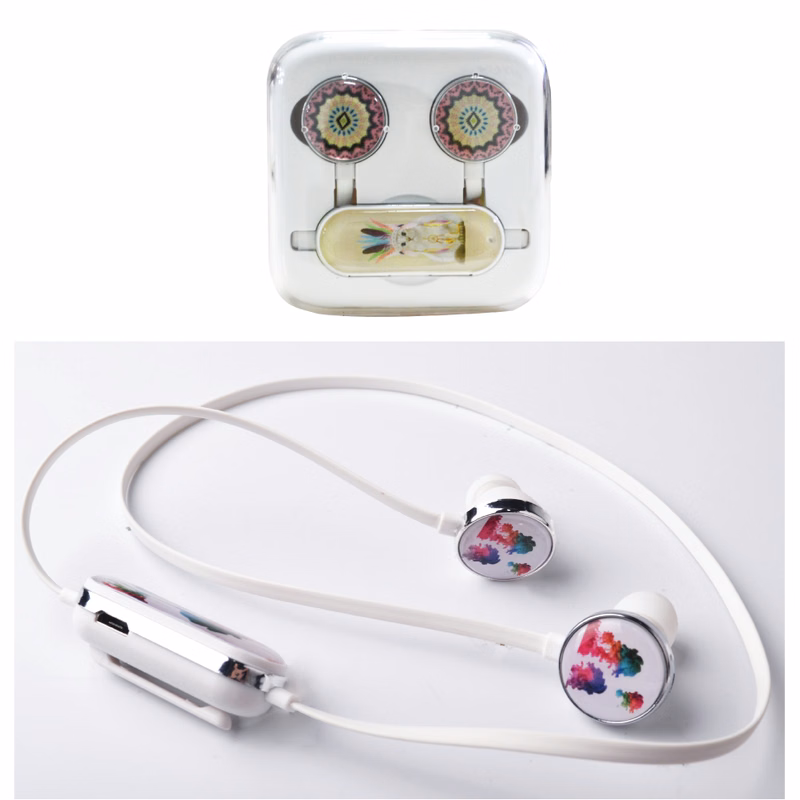 Bluetooth Wireless Earbuds with Full Color Epoxy Dome Imprint and Travel Case
