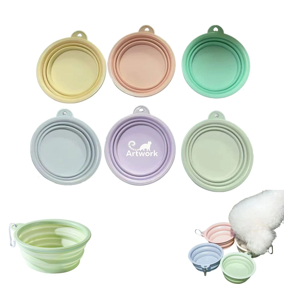 Collapsible Macaron Pet Bowl 1