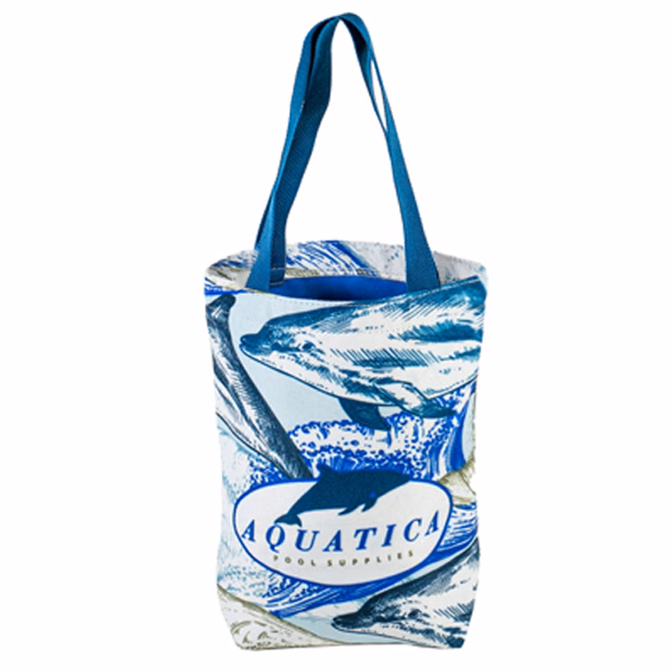 Small Tall Bottom Gusset Inside Color Lining Tote (11"H x 10"W x 2"D)