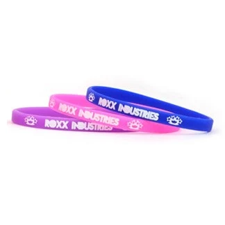 1/4" Printed Glow In The Dark Silicone Wristband - Thin Bands 1