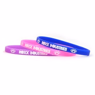 1/4" Printed Glow In The Dark Silicone Wristband - Thin Bands