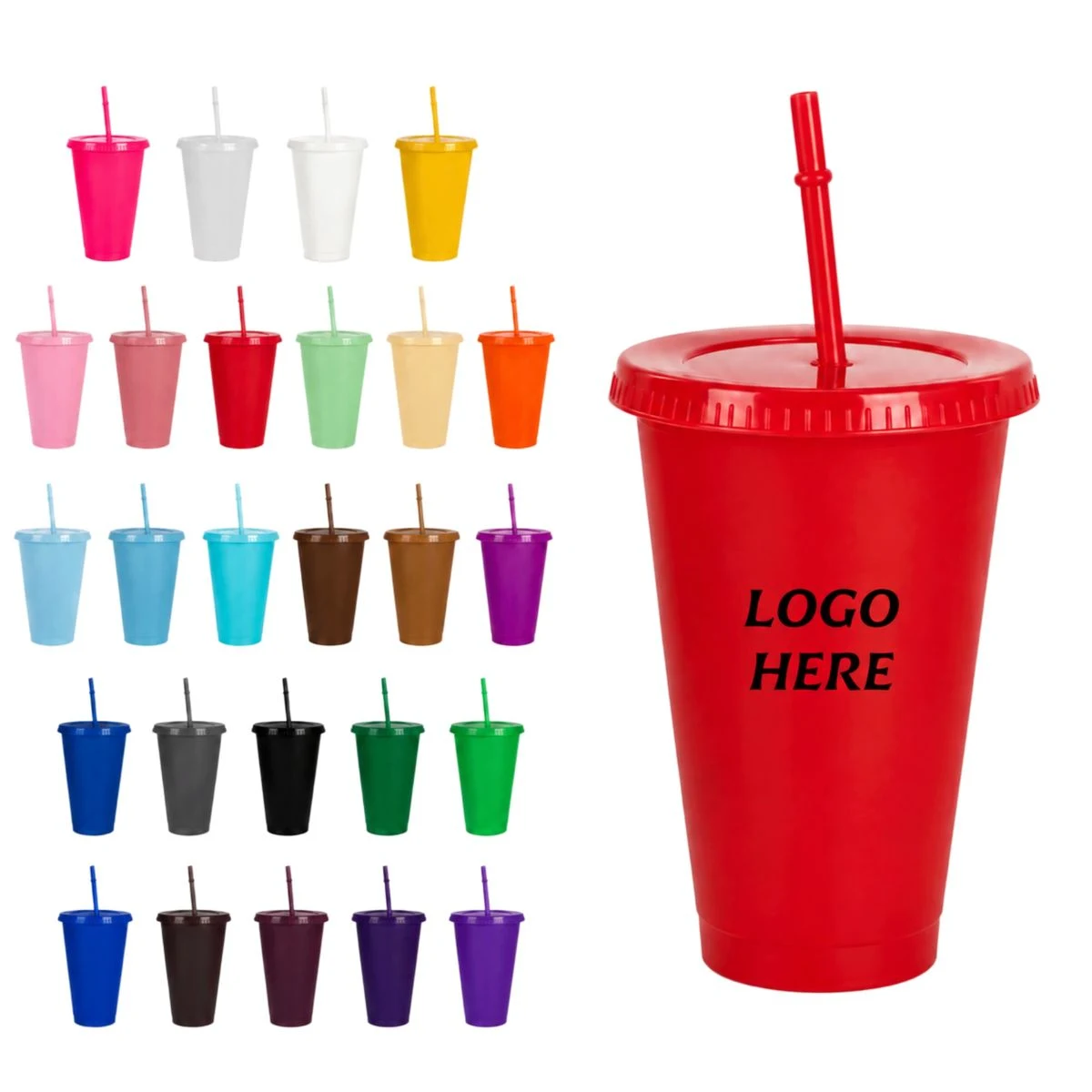 24oz Frosted PP Straw Cup 1