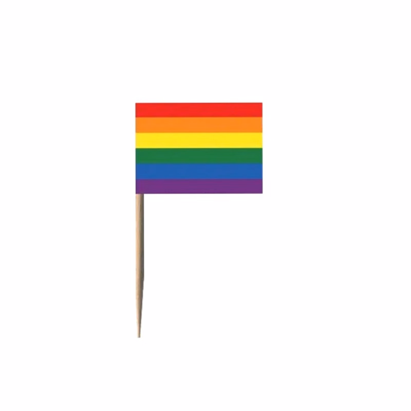 Custom Double-Sided Full Color Toothpick Flag 1.38" L x 0.98" W x 2.56" H