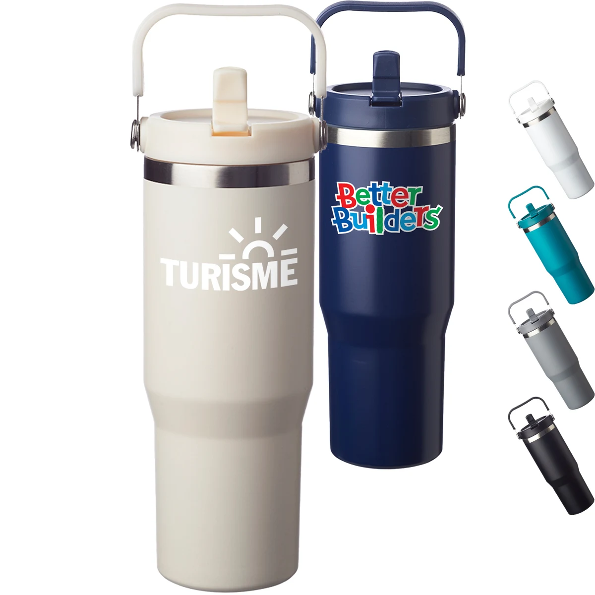 30 oz. Bronx Stainless Steel Travel Mugs w/ Handle 1