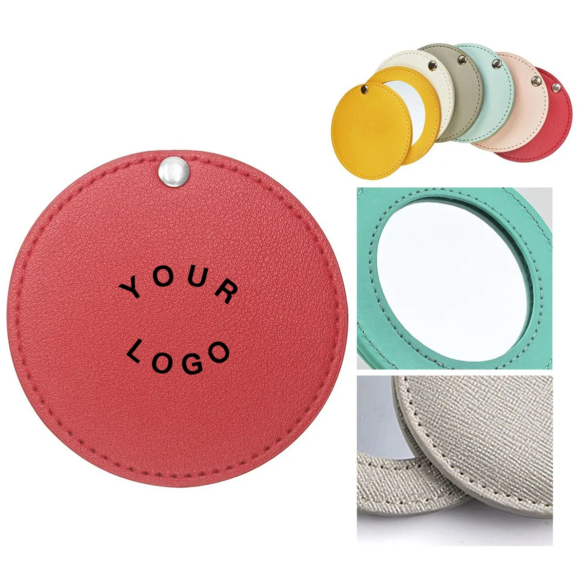 Compact PU Pocket Mirror with Dual Sides 1