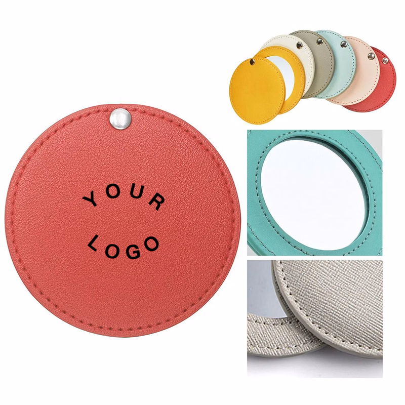Compact PU Pocket Mirror with Dual Sides