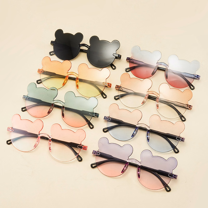 Teddy Bear Shape Kids Sunglasses- Gradient Colo