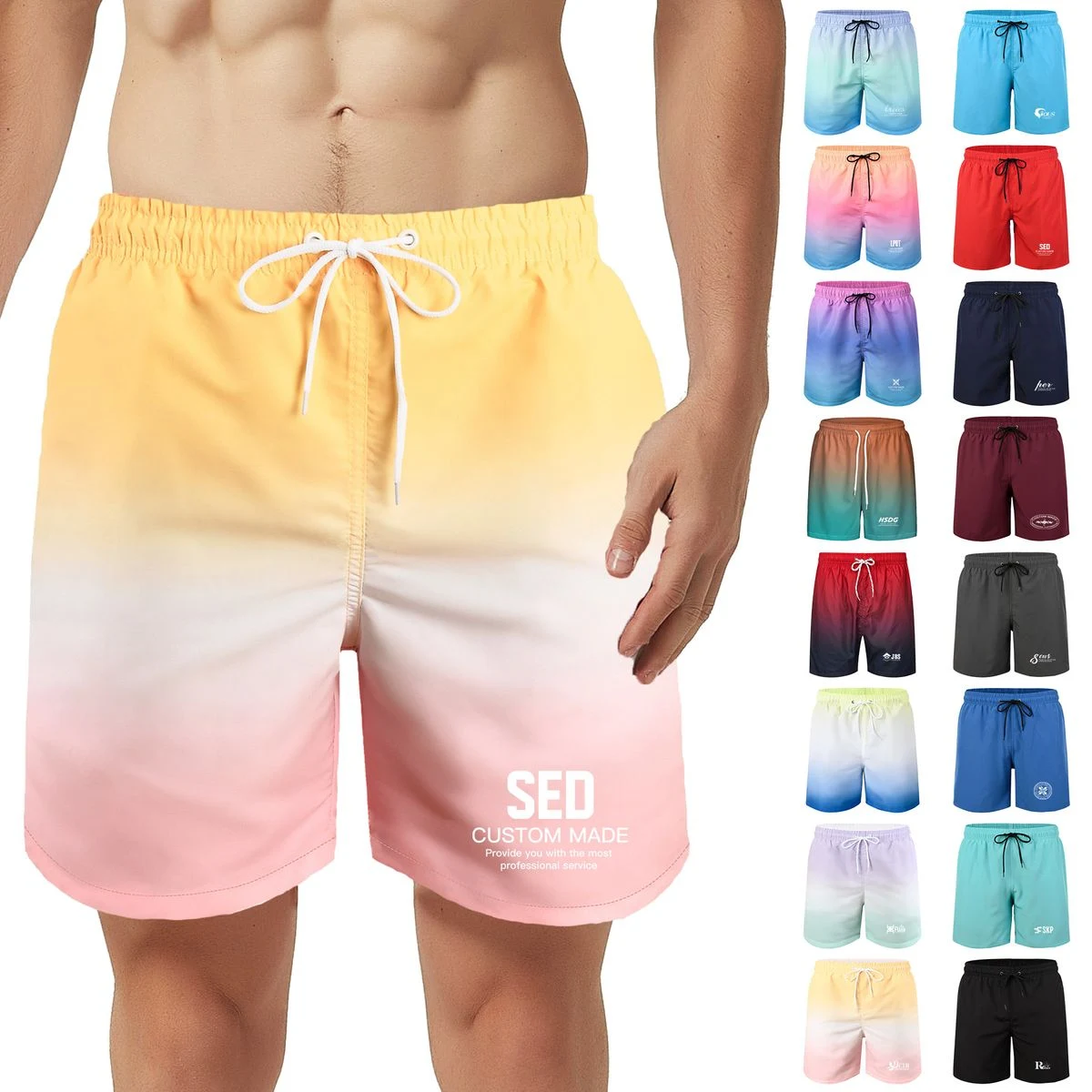 Sublimation Drawstring Casual Summer Beach Shorts 1