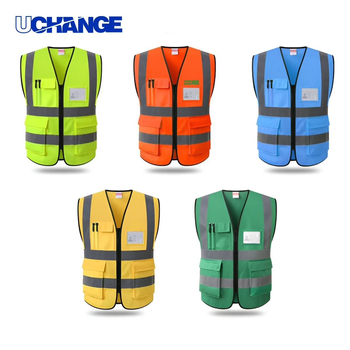 Custom Multi-Pocket Reflective Cycling Safety Vest 1