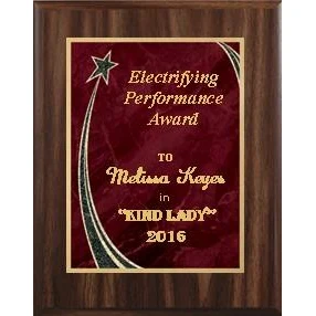 8" x 10" Walnut Finish Plaque with Red Rising Star Plate 1