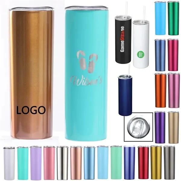 20oz Stainless Steel Vacuum slim skinny Tumbler for Commutes, Fitness and Travel 1