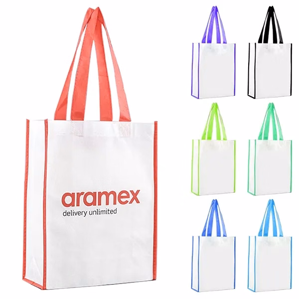 Rpet Non-woven Bag with color trim -14x17x4