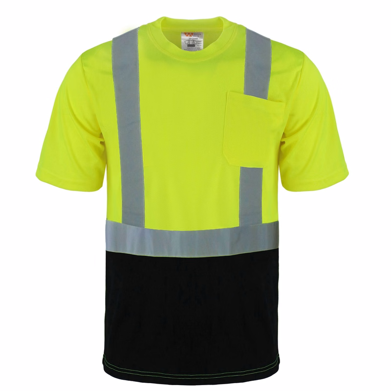Safety Brite Class 2 HI VIS T-Shirt with Black Bottom