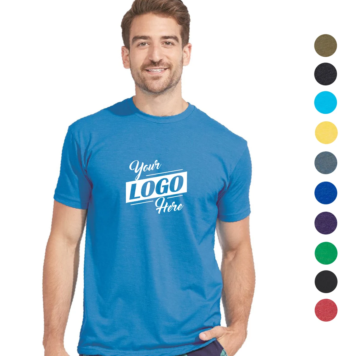 Next Level 4.3 oz. 60/40 Combed Cotton/ Polyester Mens CVC Crew T-Shirts 1