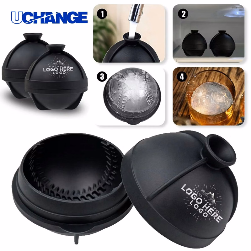2.5 Inch Baseball Ice Ball Cube Mold Tray for Beverages