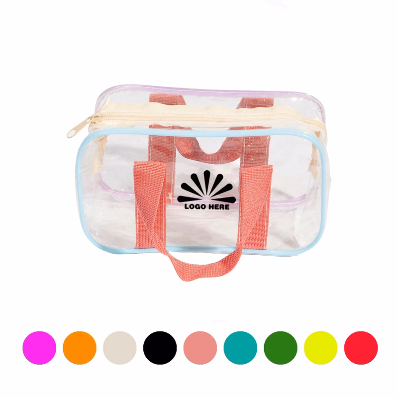 Colorful Transparent Cosmetic Bag With Customizable Logo