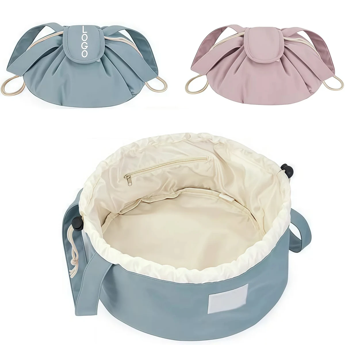 Large Drawstring Cosmetic Bag Travel Toiletry Pouch 1