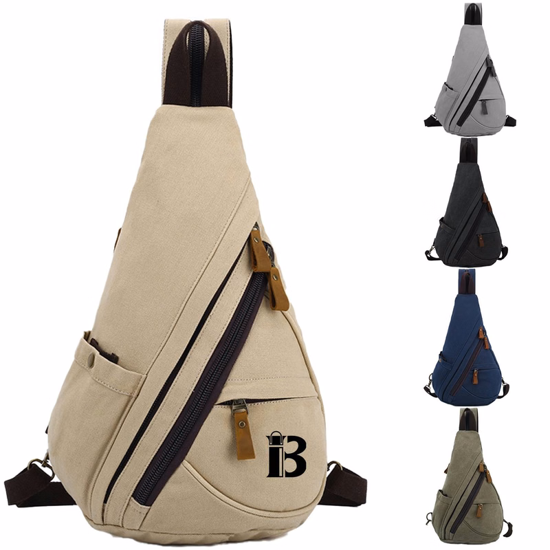 Canvas Small Crossbody Backpack Casual Daypack for Men Women