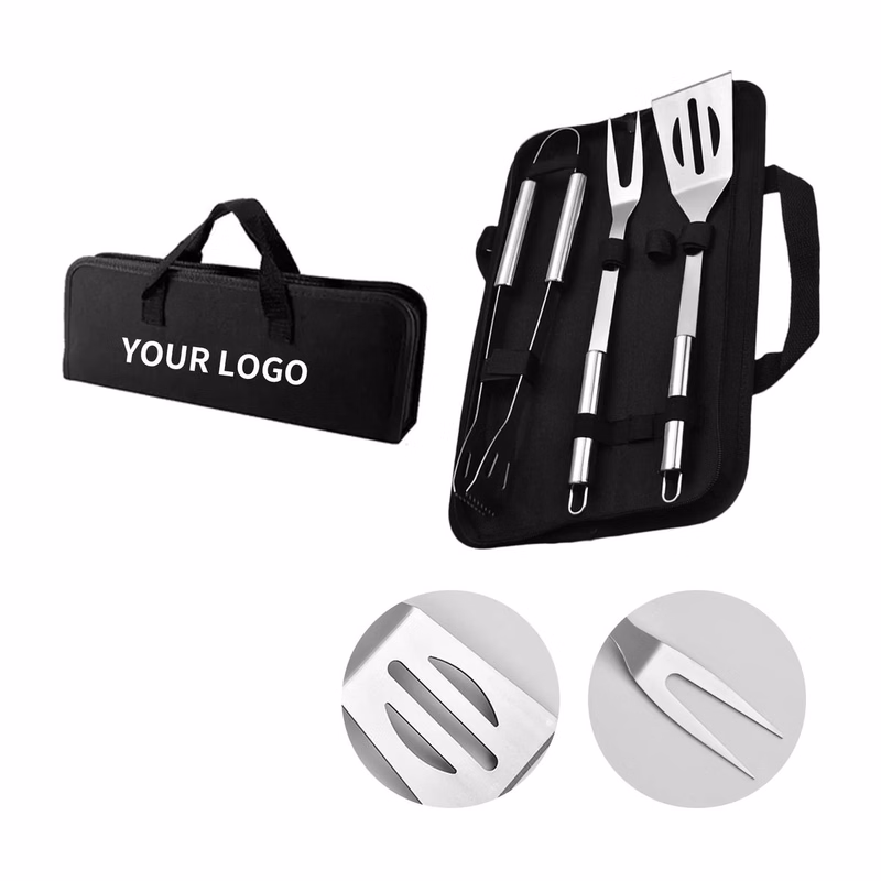 Barbecue Tool Set with Spatula Fork and Tongs
