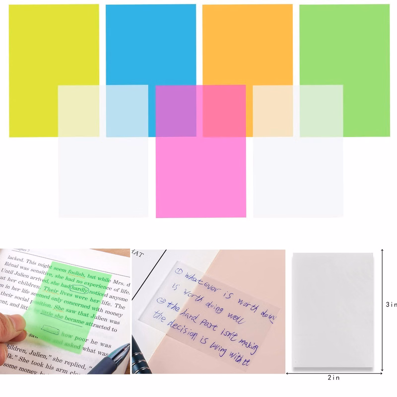 50 pcs Waterproof Self-Adhesive Transparent Sticky Note Pads