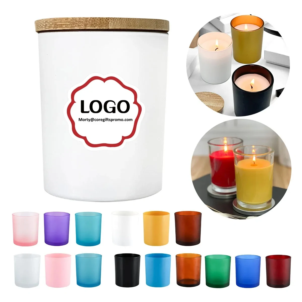 Candle Glass Jars with Bamboo Lids 1