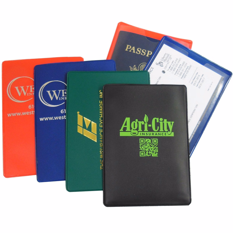 Passport/Insurance Card/Passbook Sleeve (Short Side Open/Opaque Front, Clear Back) 4 x 5 3/4