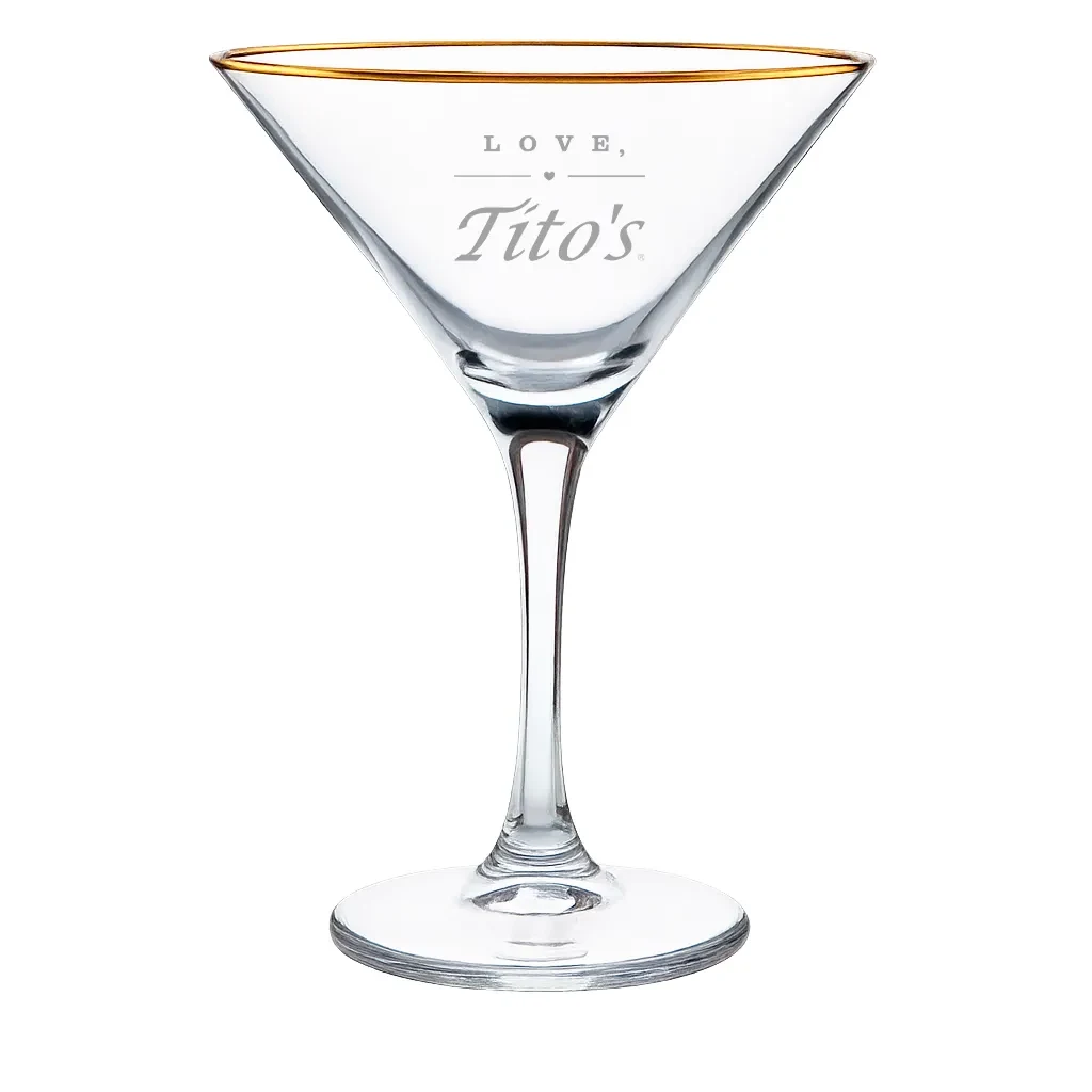 4oz. Gold Rimmed Martini Glass 1