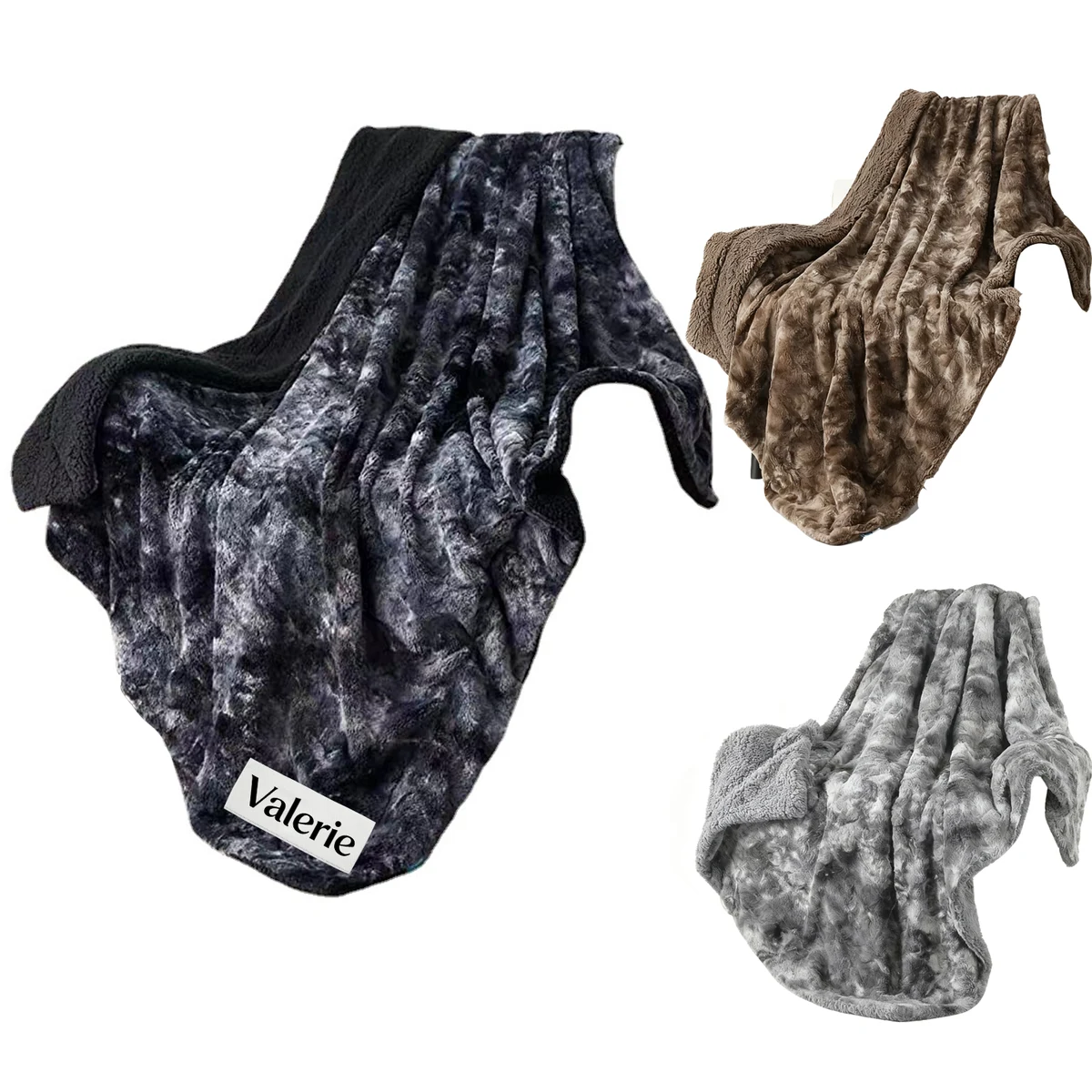 Winter Tie-Dye Polyester Blanket 1
