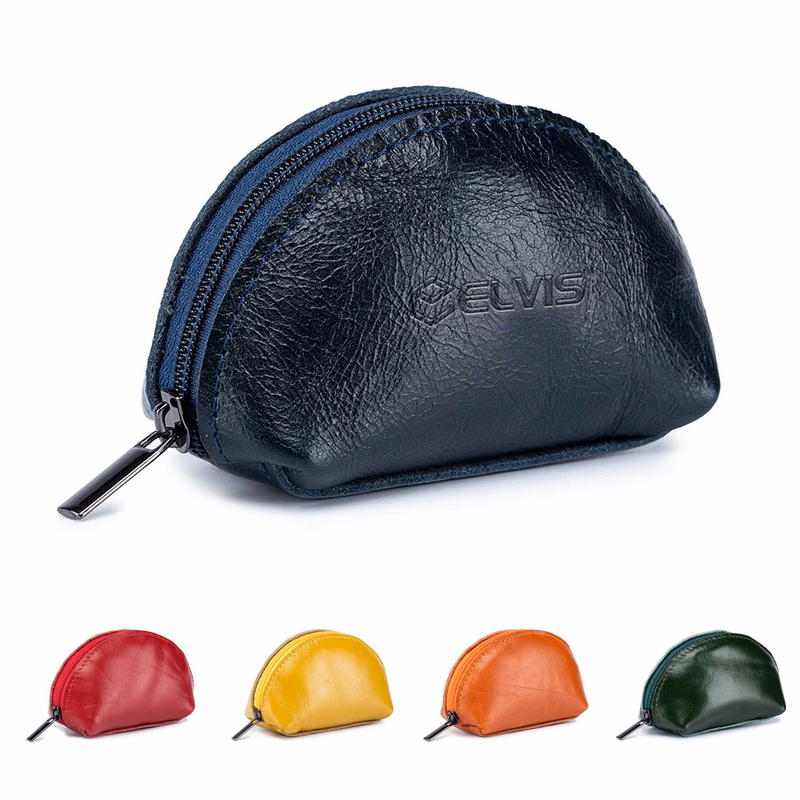 Oil Wax Mini Wallet Headphone Storage Bag