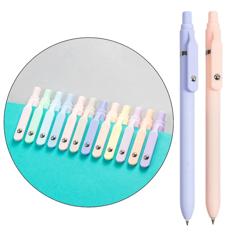 Macaron Color Retractable Gel Pen Custom Logo 1
