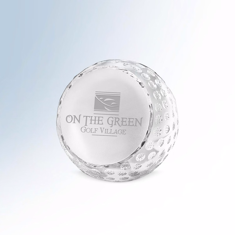 Standing Golf Award with flat bottom on table and front cutfor logo, Size Large
