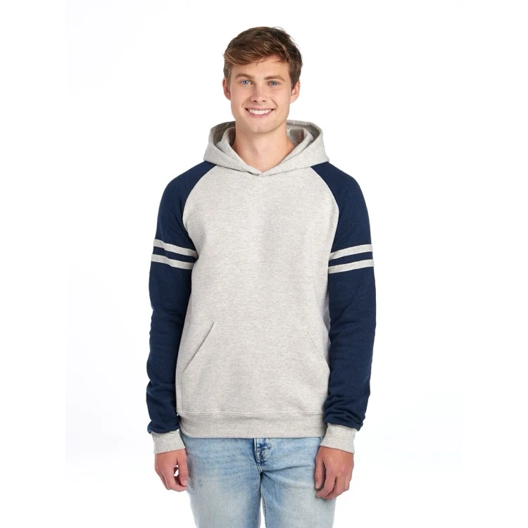 JERZEES NuBlend® Unisex Varsity Color-Block Hooded Sweatshirt, custom hoodie or sweatshirt with logo imprint 1