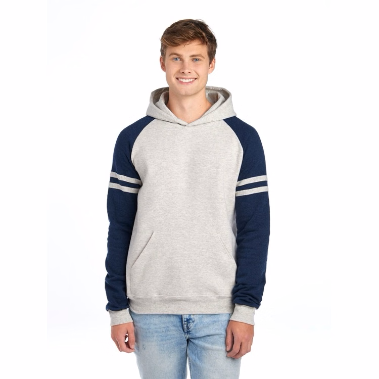 JERZEES NuBlend® Unisex Varsity Color-Block Hooded Sweatshirt