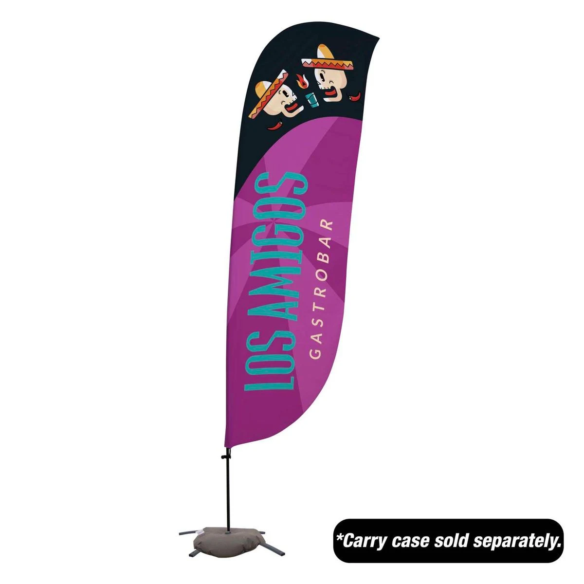 10.5' Value Feather Sail Sign Kit Single-Sided with Cross Base 1
