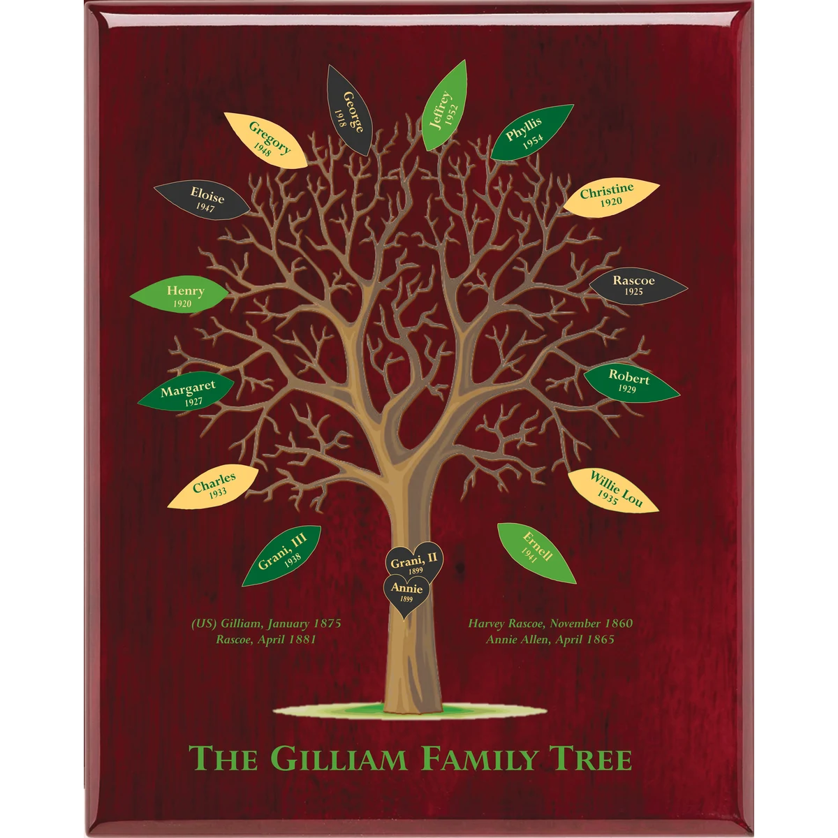 High Gloss Mahogany Finish Plaque With Full Color Direct Uv Print 1
