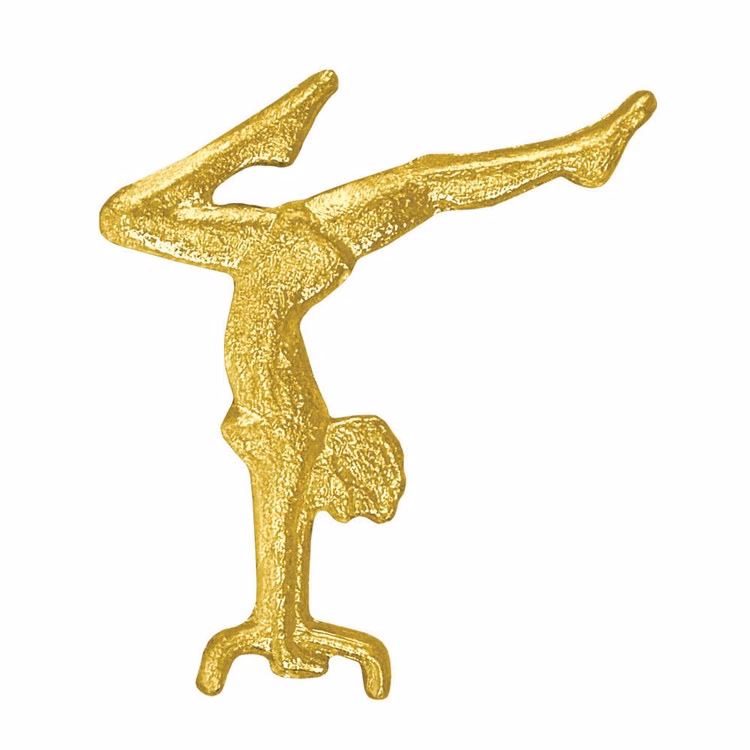 Female Gymnast Bright Gold Chenille Lapel Pin