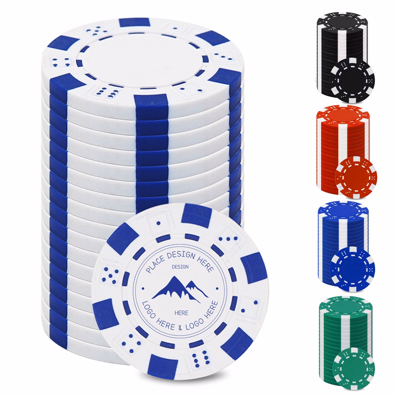 6 Stripe Durable Poker Chips Card Games Texas Tokens