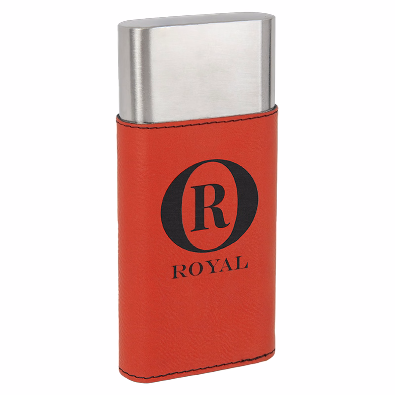 Red Leatherette Cigar Case w/ Cutter