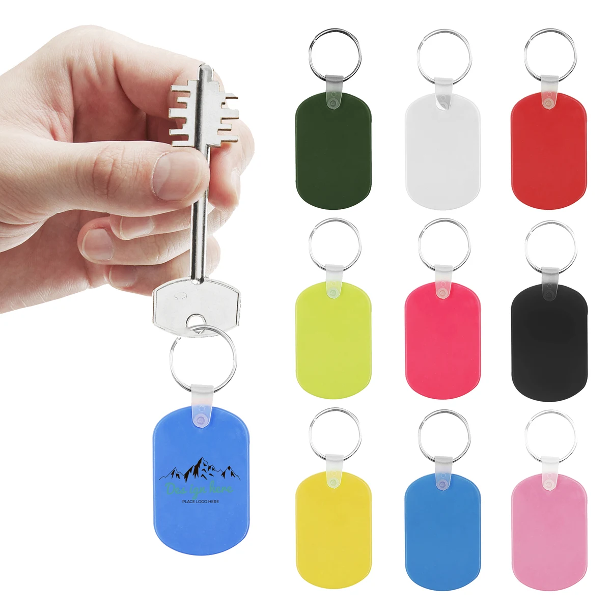 Oval Shaped PVC Keychain Key Tag Ring 1